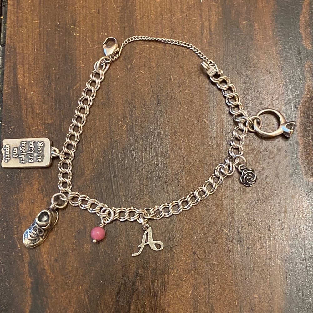 James Avery Silver Bracelet with Pink Charm